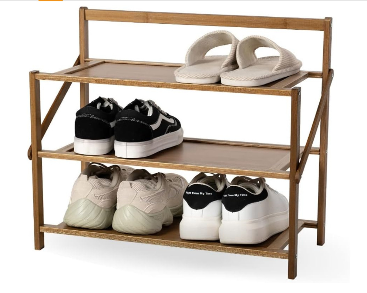 Custom Natural Bamboo Shoe Rack Shoe Storage Organizer Freestanding Entryway Shoe Shelf for Indoor and Outdoor Space Saving