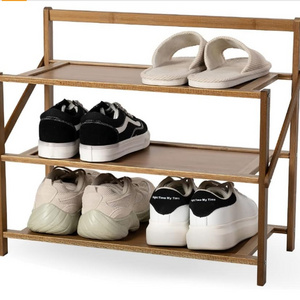 Custom Natural Bamboo Shoe Rack Shoe Storage Organizer Freestanding Entryway Shoe Shelf for Indoor and Outdoor Space Saving