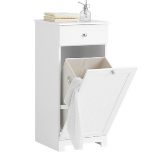 Bathroom Toilet Room Wood Storage Laundry Cabinet with Fold Out Laundry Drawers