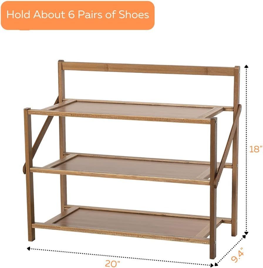 Custom Natural Bamboo Shoe Rack Shoe Storage Organizer Freestanding Entryway Shoe Shelf for Indoor and Outdoor Space Saving