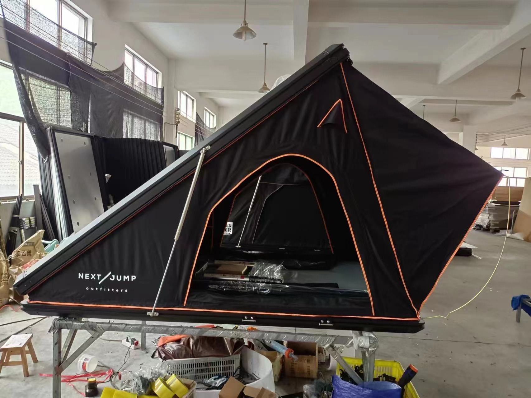 Triangle Car Roof Top Tent Waterproof Offroad Camping Accept Customized Hard Shell Rooftop Tents W/solar Panel