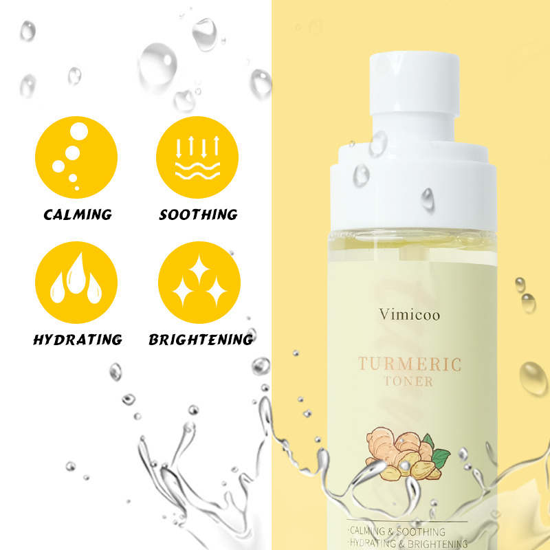 Private Label Organic Herbal Tumeric Brightening Skin Acne Soothing Hydrating Moisturizer Turmeric Facial Toner