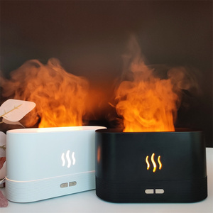 Mini Colorful Fire LED Flame Diffuser Customized Room Ultrasonic 180ml Usb Cool Mist Flame Lamp Aroma Difusor Humidifier