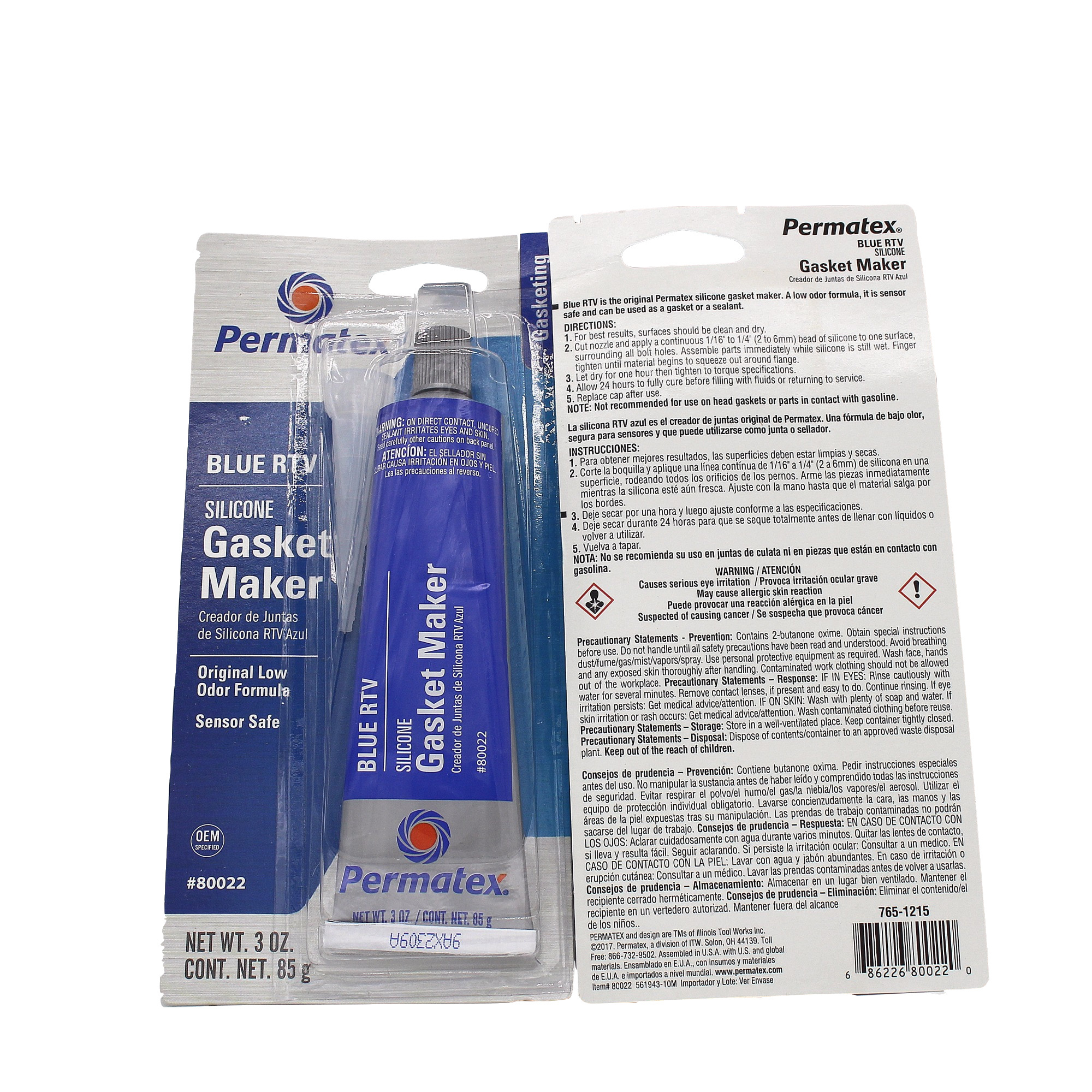 America Permatex 80022/66BR blue RTV silicone gasket flange flat sealant