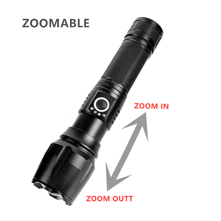 Outdoor Rechargeable Battery Powered High Power Tactical Flashlight Hot Sale Camping Flashlights Torch with Charger