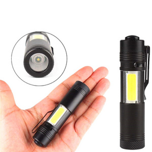 Aluminum Waterproof Mini Torch Customized Logo AA battery 5W edc Tactical COB Flashlight Mini Led Flashlight