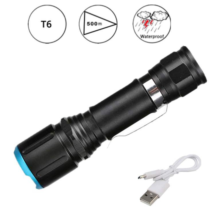 Ultra Bright Zoomable Small Blacklight Torche USB Rechargeable XML T6 LED Novel Geepas Military Tactical Torch Flashlight