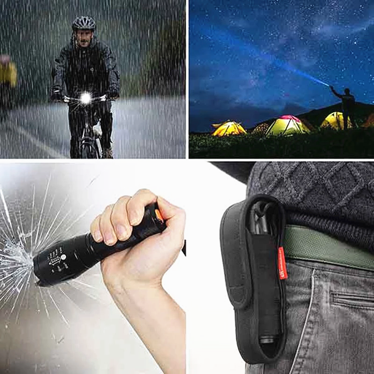 A100 Pocket Brite led Torch Light 18650/ AAA Linterna De Cabeza Con Zoom Flashlight Rechargeable Flashing Light for Walking