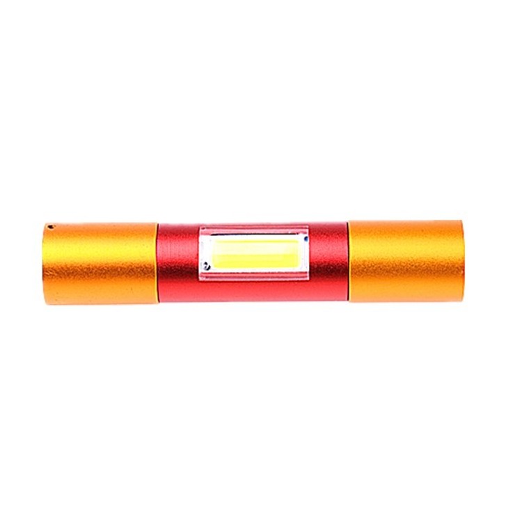 EDC Golden Red Bright Chinese style Golden cudgel Mini Light Torch Zoomable USB Charge Side COB Wide Angle Led Mini Flashlight