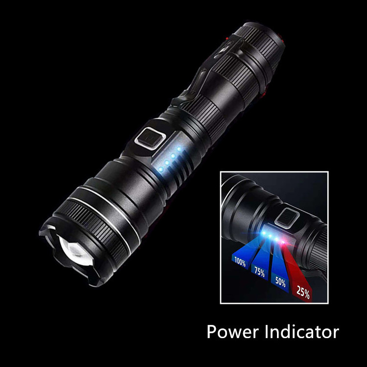 P90 Zoom led Flashlight 2000m Long Range led Flashlight USB Rechargeable Power Bank led Torch Flashlight