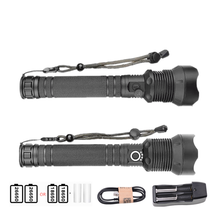 3000 Lumen Telescopic Zoom Torch High Power USB Rechargeable XHP70 LED Tactical Flashlight for Outdoor