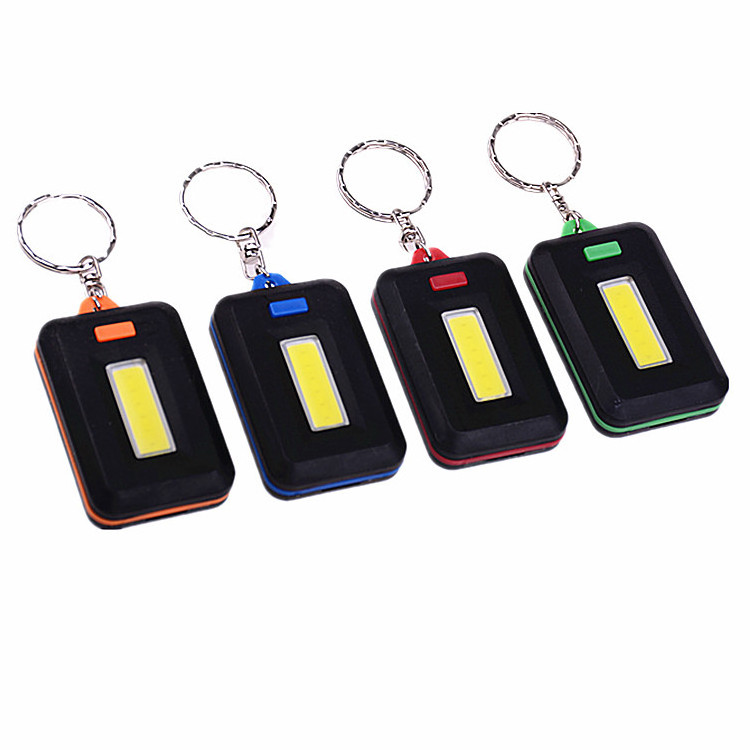 Factory supply cheap 500 lumen 3W COB keychain Torch Tiny Mini Pocket Edc Key Chain Led Flashlight with Key buckle