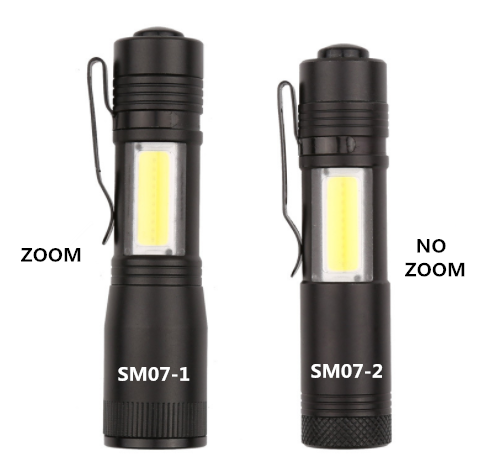 Hot Sale Focus Zoomable cob Pen Torch 3 modes aluminum Waterproof Mini Led Flashlight with clip