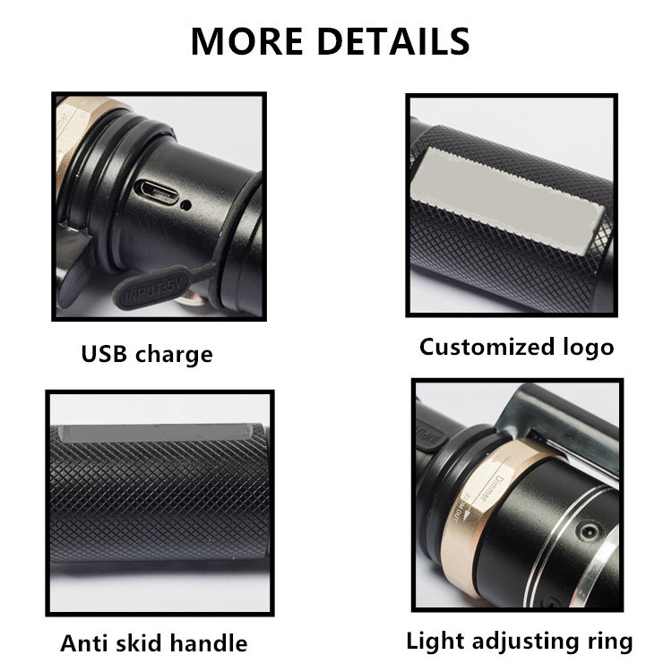 Multi-purpose Night vision Powerful Beam Red Pointer Laser light Torch Zoomable USB Rechargeable infrared Led Flashlight