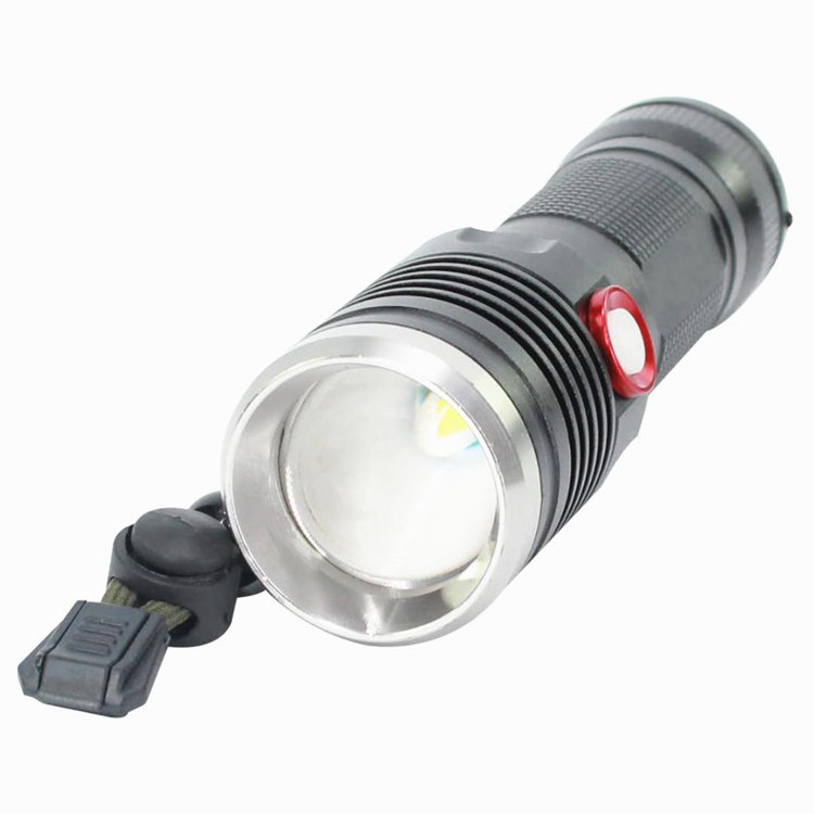 Ultra Bright 1000LM T6 Led Telescopic Focus Handheld Torch New Design Heavy Tactical Flashlight Rechargeable for Camping