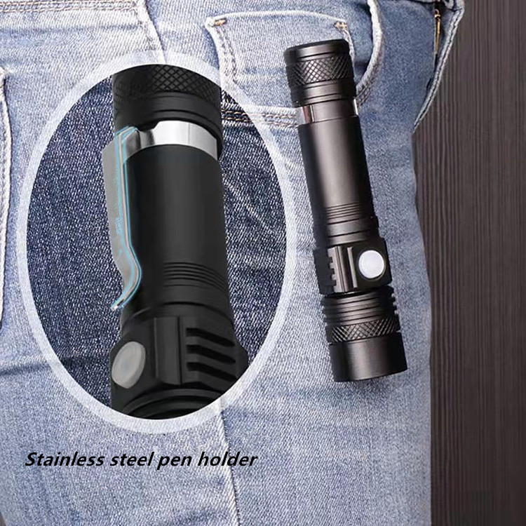 Customized Logo 300LM EDC Torch Flash Light Telescopic Zoom Tactical Mini Flashlight