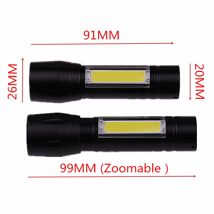 Exquisite Aluminum Alloy Q5 Mini Torche COB Led USB Rechargeable Led Torch Customized Logo Zoom Flashlight