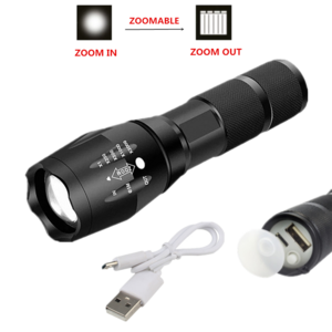 A100 G700 1000 lumens USB Charging Powerful Torch Led XML T6 Micro Zoomable Tactical Rechargeable Led Flashlight with Power bank