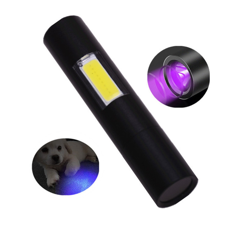 New Smart Geepas Small Rechargeable Flashlight Led Everyday Carry Pocket USB Charge Mini Pen Light Blacklight UV Torch