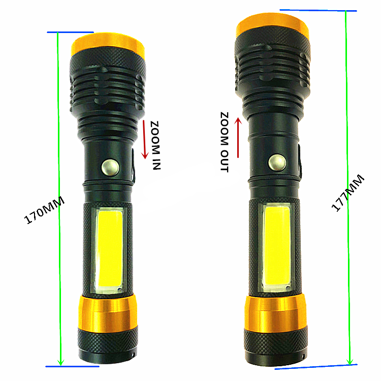 Multi-purpose Warning Flashing Torch for Adventure Bright Replaceable Battery USB Magnetic Working Light with Safety Hammer