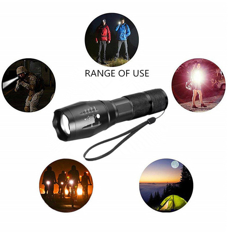 A100 G700 1000 lumens USB Charging Powerful Torch Led XML T6 Micro Zoomable Tactical Rechargeable Led Flashlight with Power bank