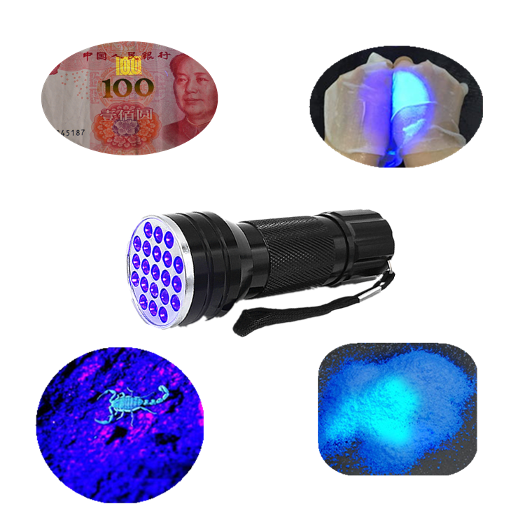 EDC Hand UV Torch Light  21 LED Mini UV Flashlight,Detection UV Flashlights.