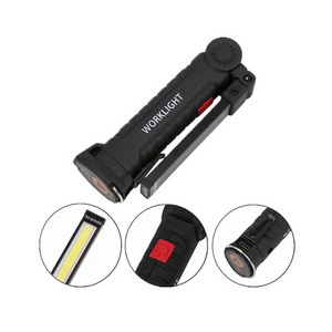 Portable 180lm COB Flood Work Flashlight Powerful Magnetic Rechargeable LED Work Light With USB Cable & Hook For Car Repair