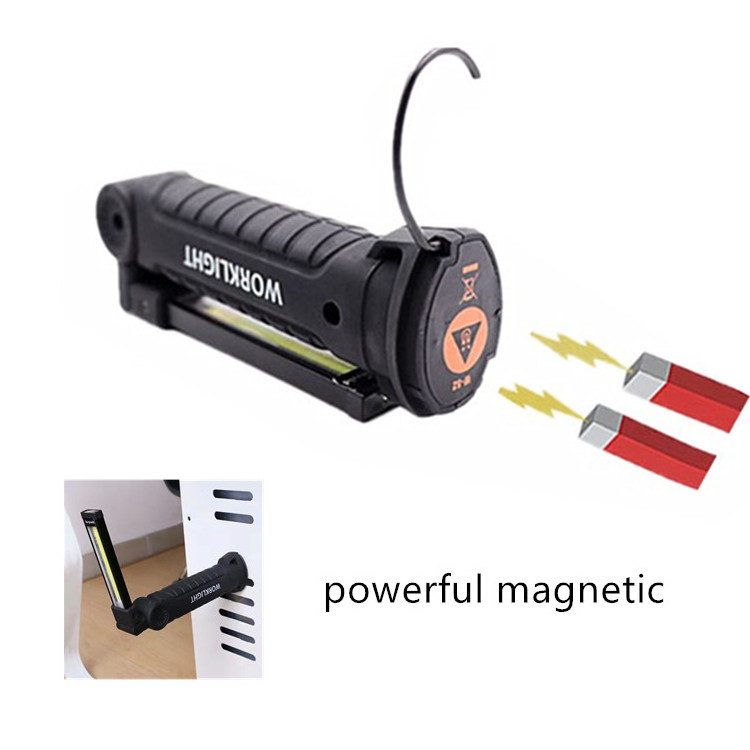 Portable 180lm COB Flood Work Flashlight Powerful Magnetic Rechargeable LED Work Light With USB Cable & Hook For Car Repair