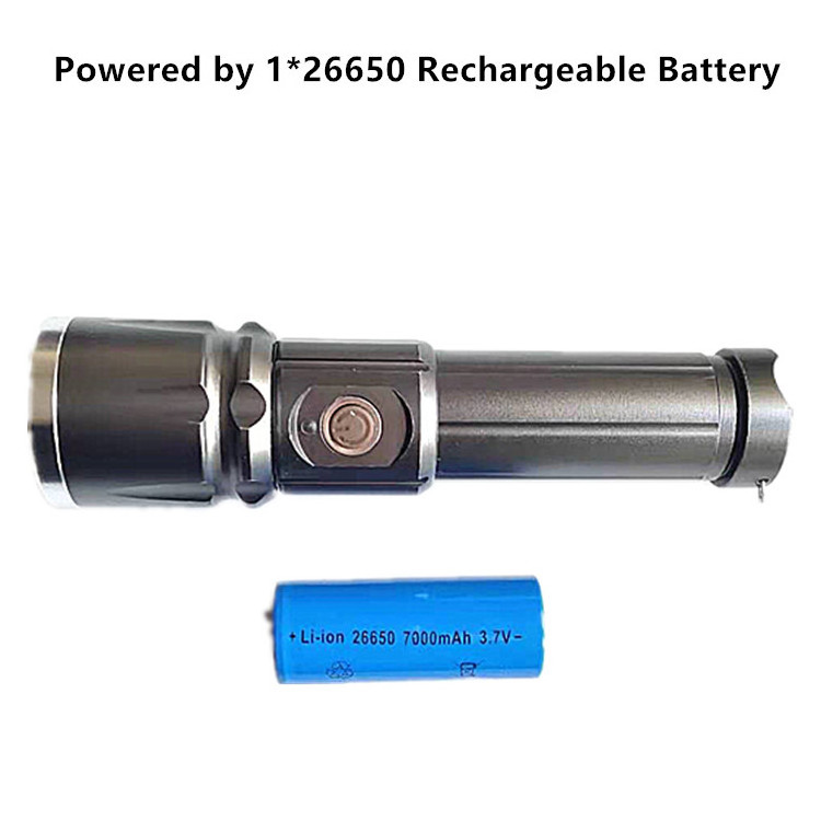 10W 1000Lumens Rotary focusing Large Led Flashlight Long Beam Ultra Bright DC Rechargeable Hunting Flashlights