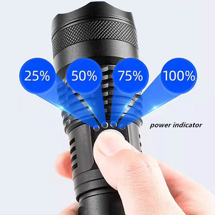 Waterproof 26650/18650/AAA Battery Operated Zoom Flashlight EDC 5 Mode Rechargeable Flashlight P50 for Camping