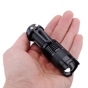 Customized High Power Waterproof Zoomable Mini Torch 14500/AA Powered Q5 Tactical Mini Led Flashlight with clip for Camping