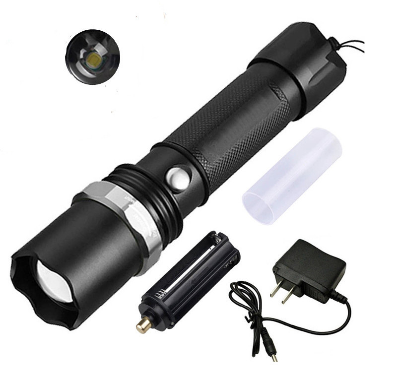 Customized 500 lumen 3modes XPE Led Powerful Torch  Rotary Zoom USB Rechargeable Tactical Flashlight for Outdoor