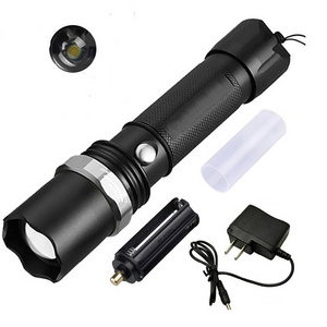 Customized 500 lumen 3modes XPE Led Powerful Torch  Rotary Zoom USB Rechargeable Tactical Flashlight for Outdoor