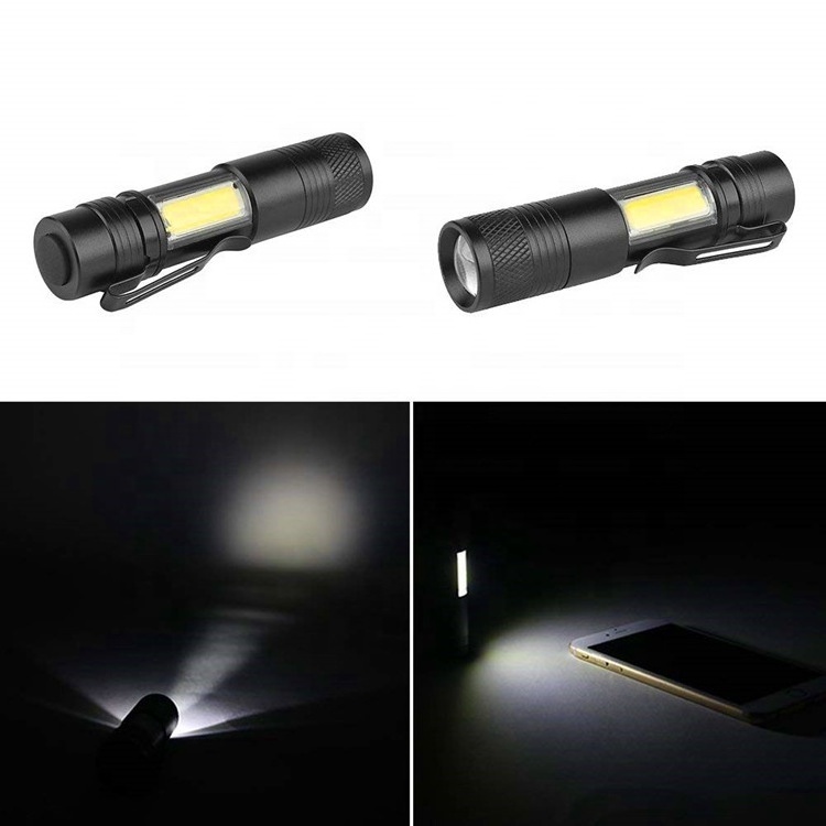 Aluminum Waterproof Mini Torch Customized Logo AA battery 5W edc Tactical COB Flashlight Mini Led Flashlight