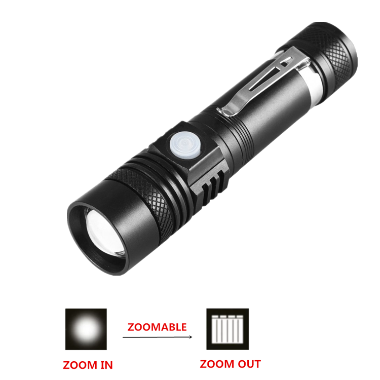 Customized Logo 300LM EDC Torch Flash Light Telescopic Zoom Tactical Mini Flashlight