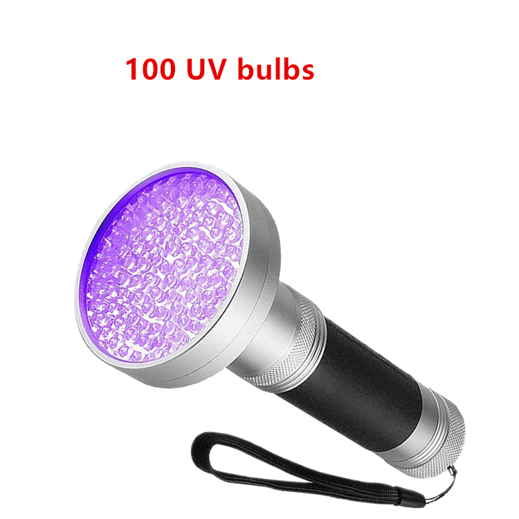 Factory 6*AA Batteries 18W 395nm UV Black Light Torch Pet Urine Scorpion Detectors 100 Leds UV LED Flashlight