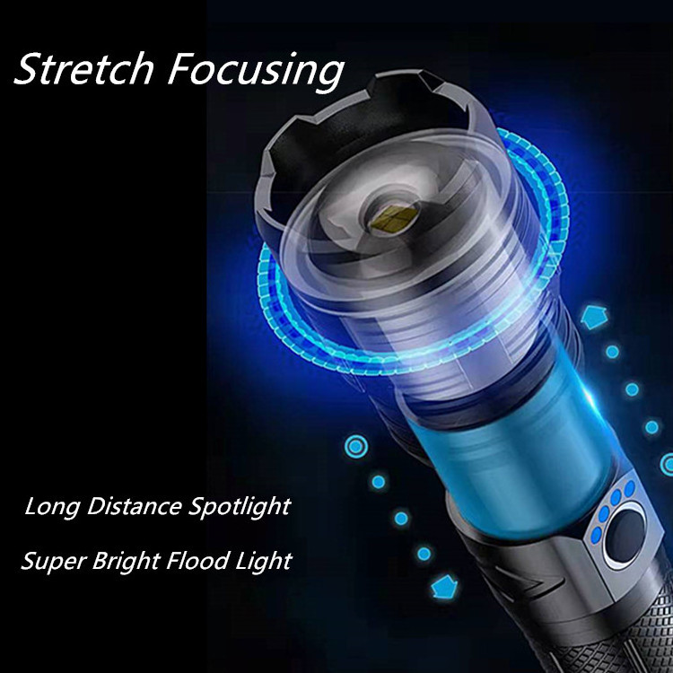 2021 New 20W XHP50.2 Waterproof Zoom High Power Flashlight Super bright Powerful Rechargeable Led Torch Light With 18650 Battery