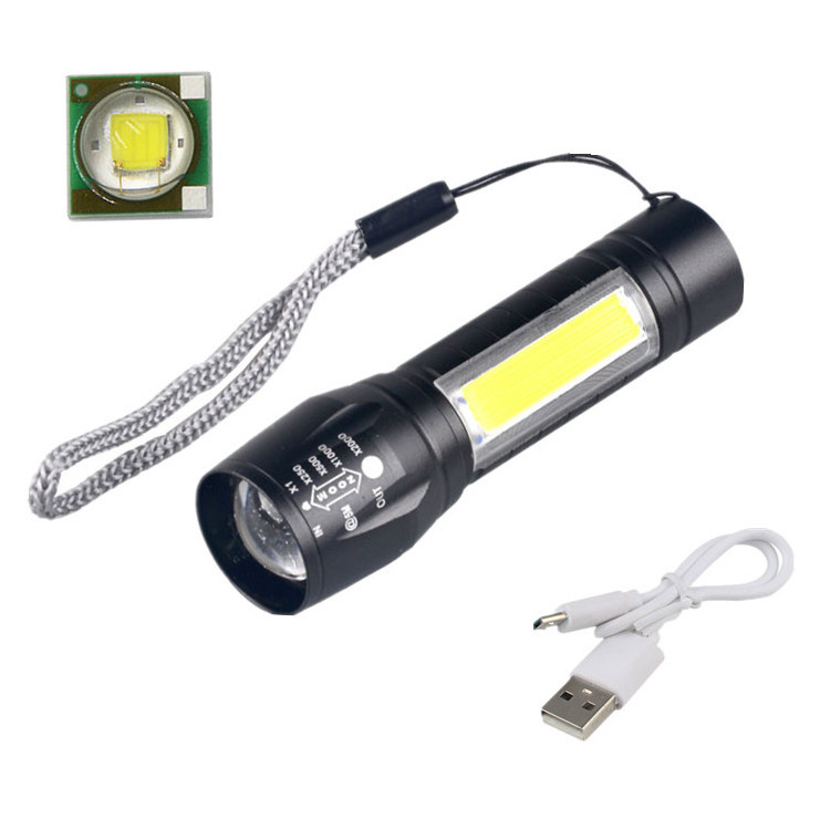 Exquisite Aluminum Alloy Q5 Mini Torche COB Led USB Rechargeable Led Torch Customized Logo Zoom Flashlight