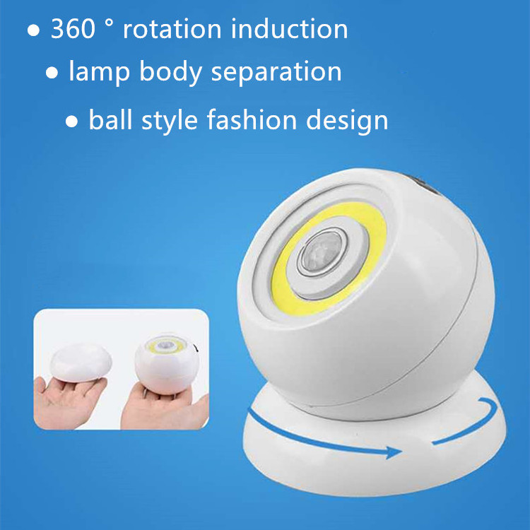 Battery Operated 360 Degree Rotating Motion Sensor light Portable Small Sensor Led Night Light with Magnetic base for kids