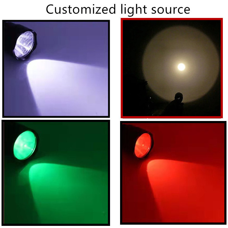 Custom Led Red/Green/Yellow/White 3 Modes C8 XPE Led Light with Reflector Good Quality C8 Flashlight for Hunting