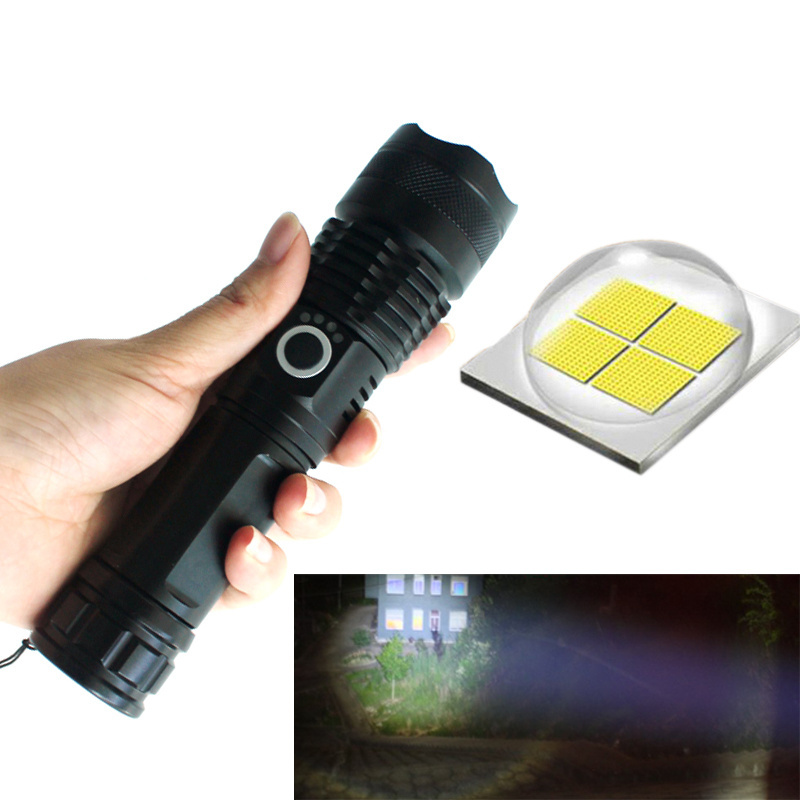 High Power Rechargeable 3000 High Lumens LED Tactical Flashlight Long Range P50 Outdoor Portable Camping & Hiking LED Flashlight