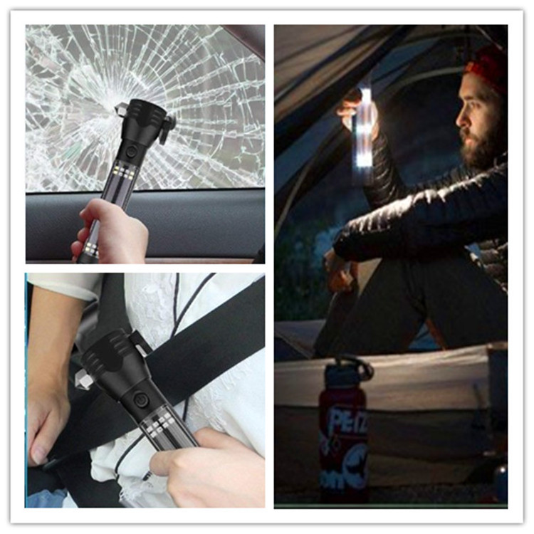 Multi-Purpose Broken Window / Seatbelt Cutter Emergency Light for Car Escape,Tool kit Solar Light Flashlight with Power Bank