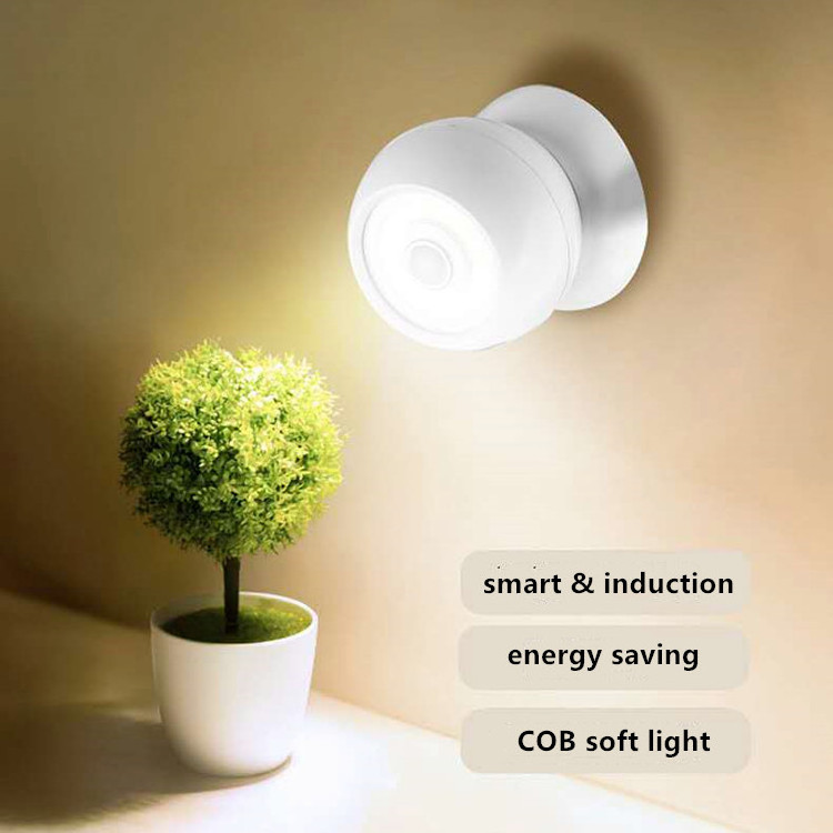 Battery Operated 360 Degree Rotating Motion Sensor light Portable Small Sensor Led Night Light with Magnetic base for kids