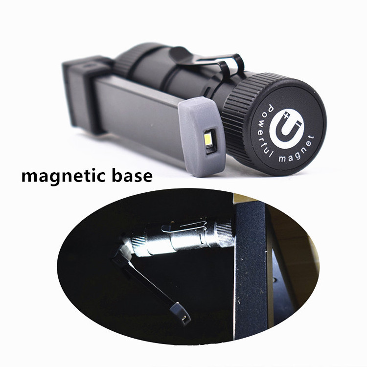 Portable  Magnetism Large Angle Clip Red Light Led car Emergency Flashlight  Mini Flexible Rechargeable led FlashlightS 1W