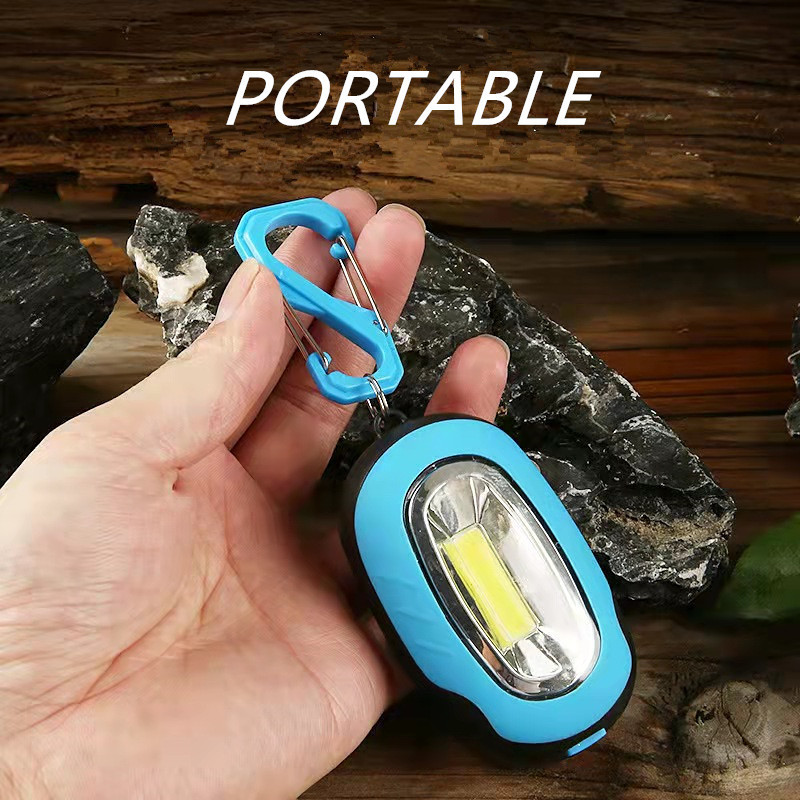 2W COB Backpack Magnetic handy brite led Torch High/Low/Strobe Keychain Flashlight with hook for Mountaineering/ Hiking