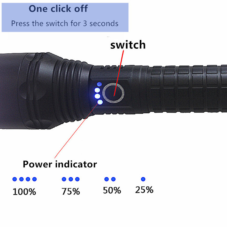 New Arrival Military Grade XHP50 Geepas Torch USB Charging Japan Dimmer Linternas Strong Tactical Flashlight For Self Defensive