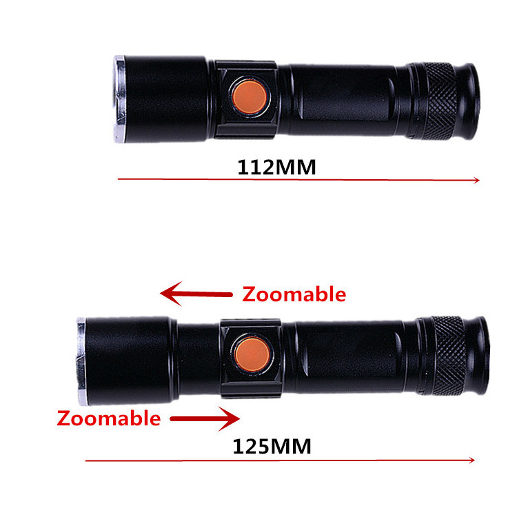 EDC USB Lanterna Led Rechargeable Torch Flashlight,Handheld Waterproof Zoom Mini Flash Light For Bike bicycle