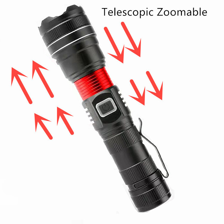 P90 Zoom led Flashlight 2000m Long Range led Flashlight USB Rechargeable Power Bank led Torch Flashlight