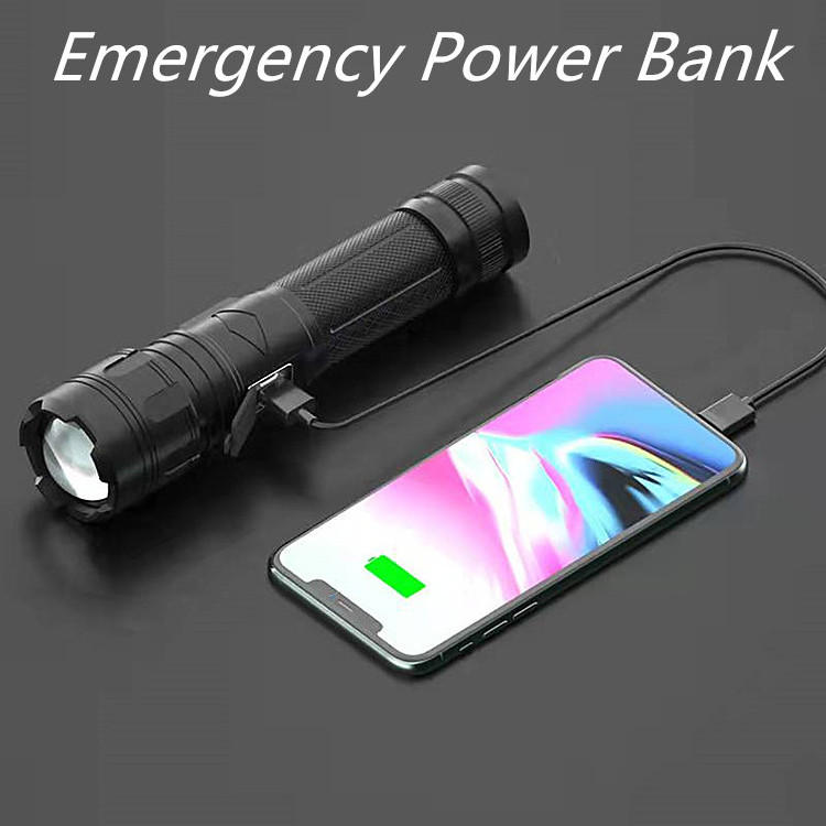 2021 New 20W XHP50.2 Waterproof Zoom High Power Flashlight Super bright Powerful Rechargeable Led Torch Light With 18650 Battery