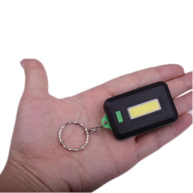 Factory supply cheap 500 lumen 3W COB keychain Torch Tiny Mini Pocket Edc Key Chain Led Flashlight with Key buckle